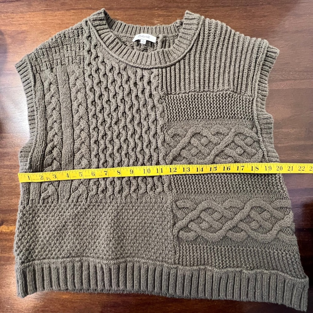 Madewell Patchwork Cable Knit Top Large Granola E… - image 6